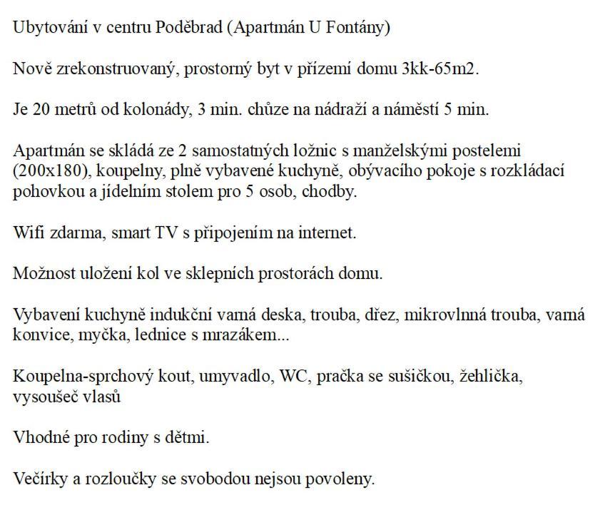 Apartman U Fontany Poděbrady Exterior foto